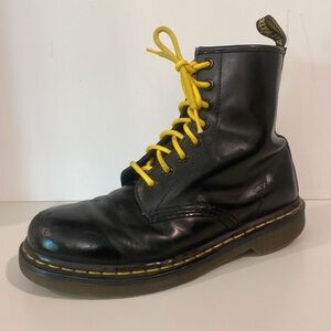 Dr. Martens 1460 Smooth Black Oxford Leather Lace Up Combat Style Boots Size 7